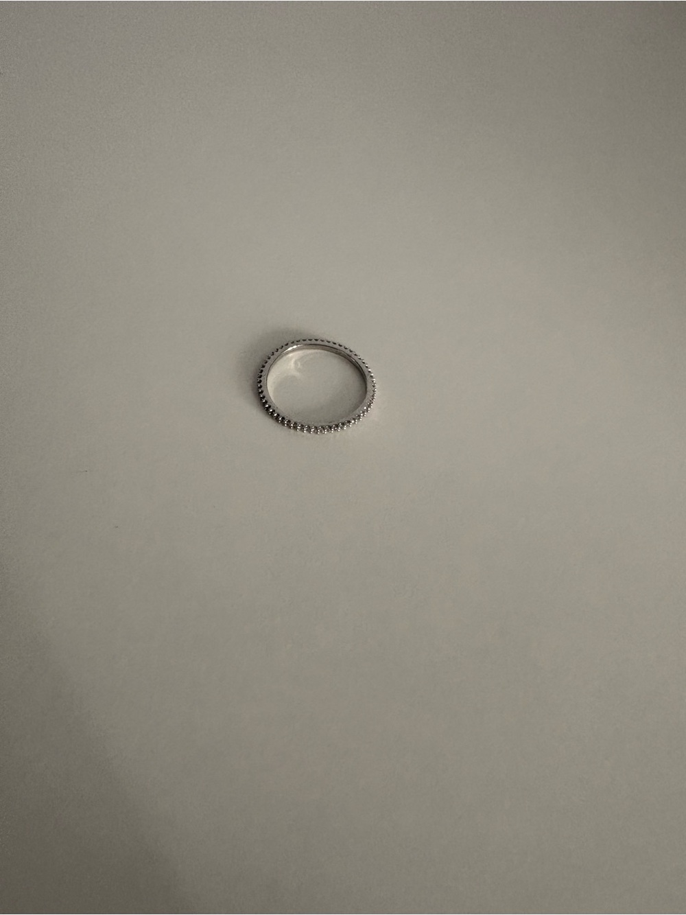 Delicate Silver Beaded Stackable Ring